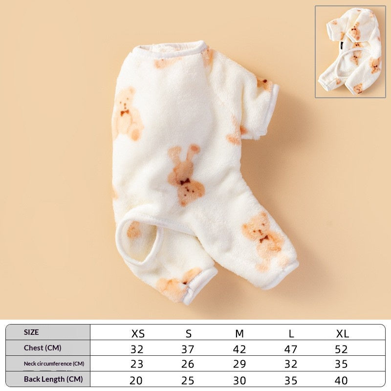 Four-Legged Flannel Outfit for Pet Bears