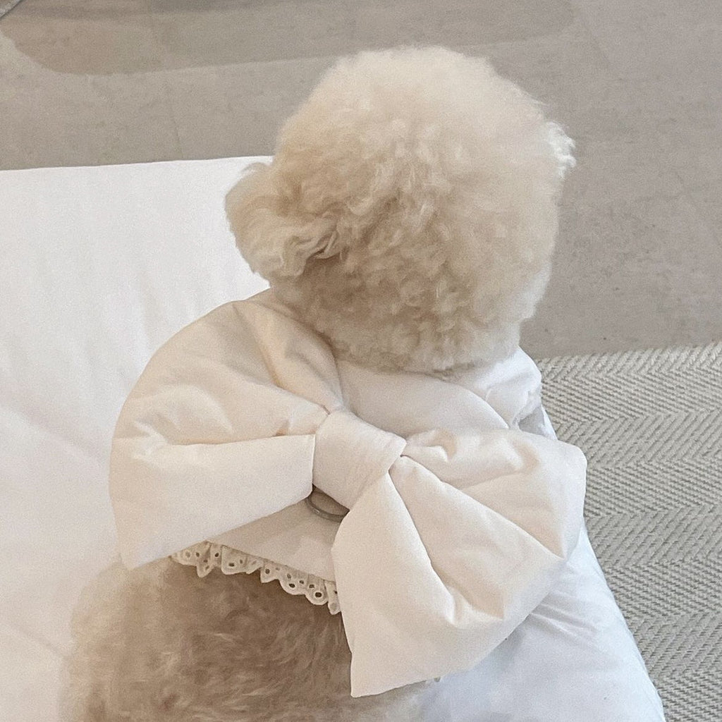 Cute Bow Plush Dog Chest Strap Set