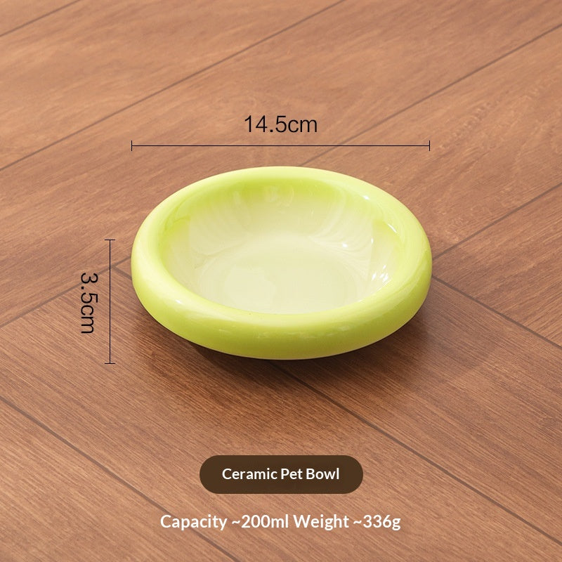 Candy-Colored Ceramic Pet Bowl