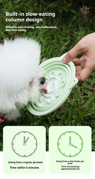 3-In-1 Collapsible Slow Feeder Dog Bowl