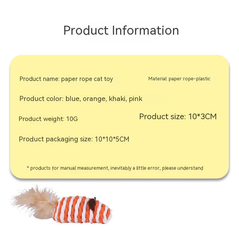 Pet Supplies Sound Grinding Feather Paper String Mouse Toy