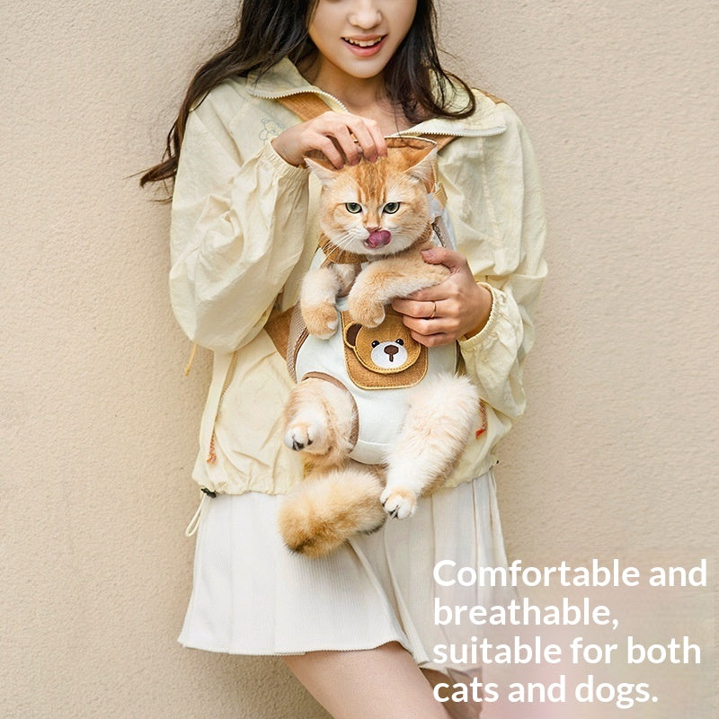 Portable Double-Shoulder Dog Bag With Chest Strap