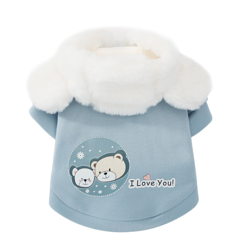 New Hooded Sweater Cute Bear Two-Legged Clothes Small Dog Pet Clothes