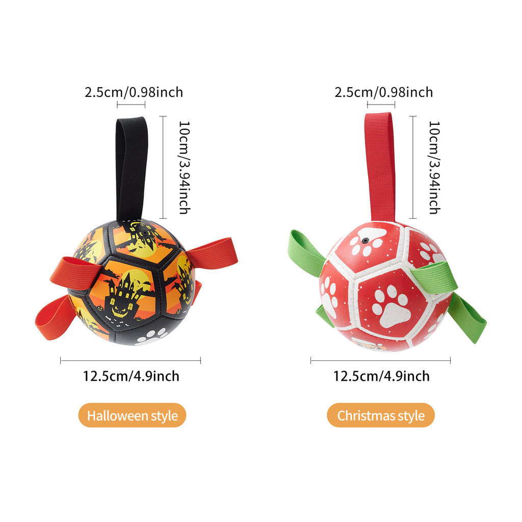 Festive Dog Toy Ball With Rope