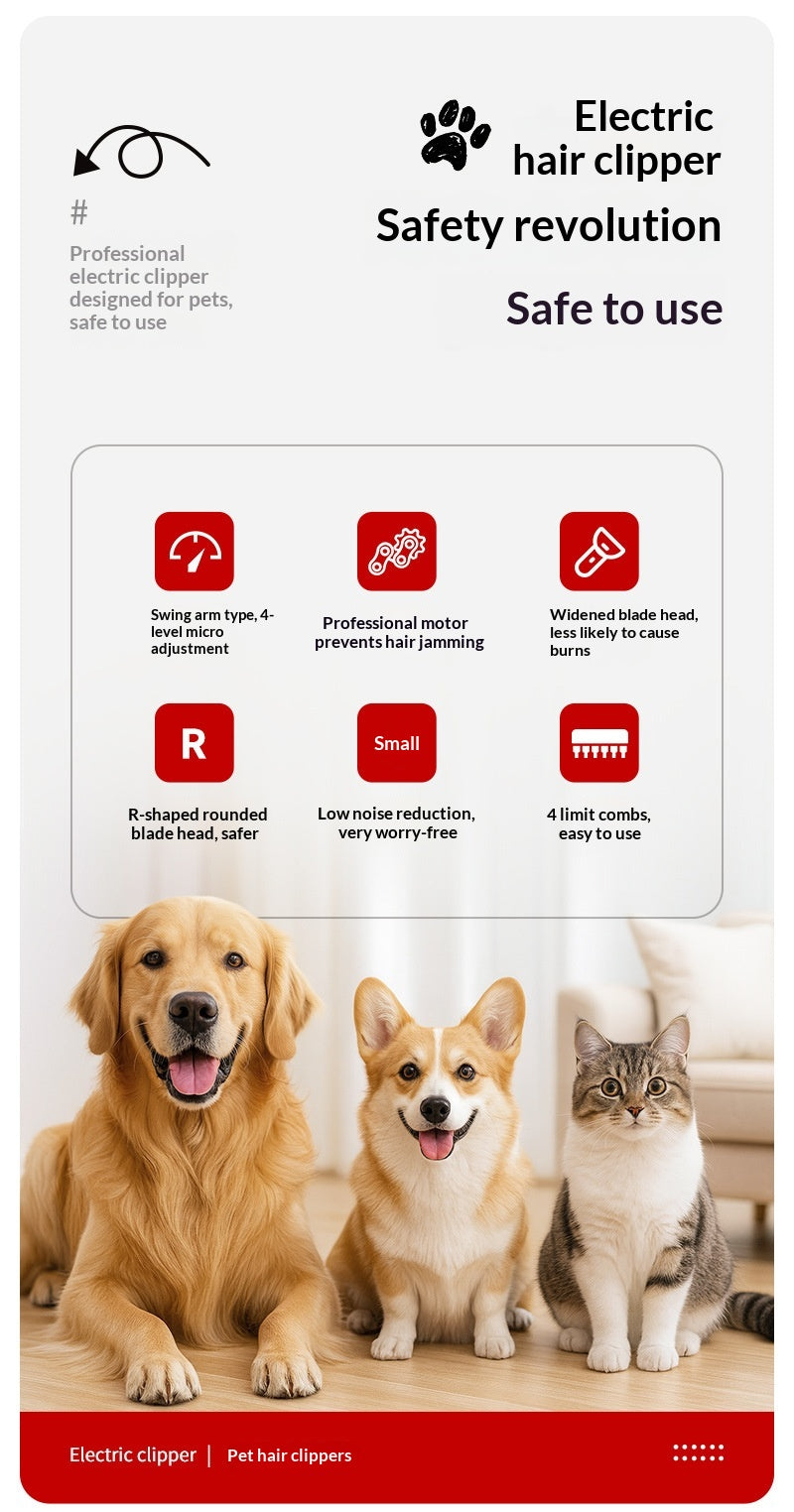 High-Power Low-Noise Pet Clipper For Large Dogs