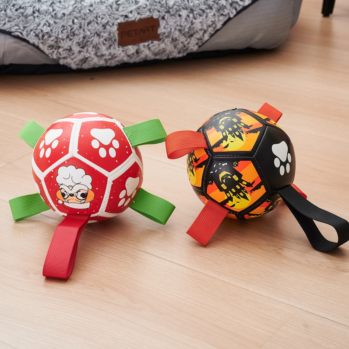 Festive Dog Toy Ball With Rope