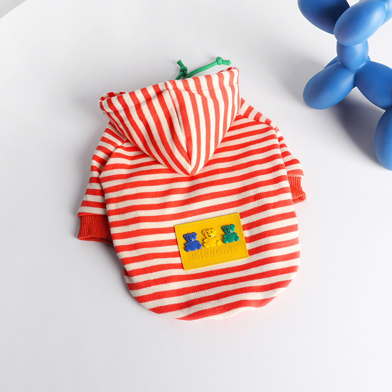 Thin Orange Hooded Pet Sweater
