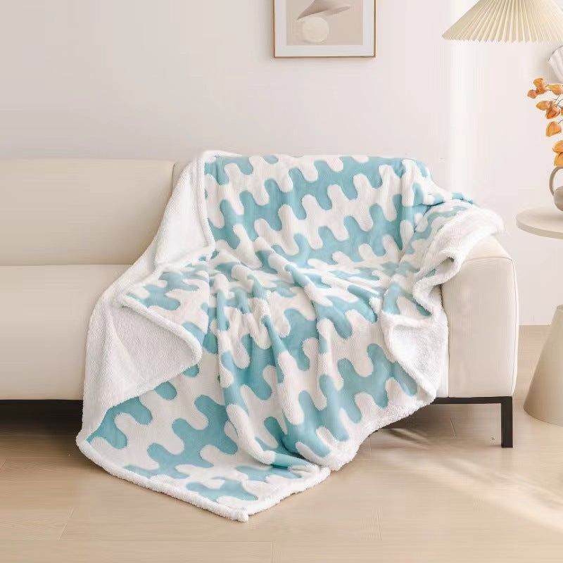 Waterproof Flannel and Sherpa Fleece Pet Blanket