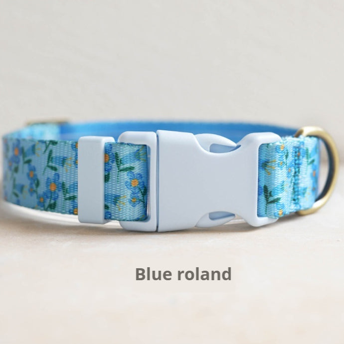 Lightweight Pet Collar with Blue Plastic Buckle