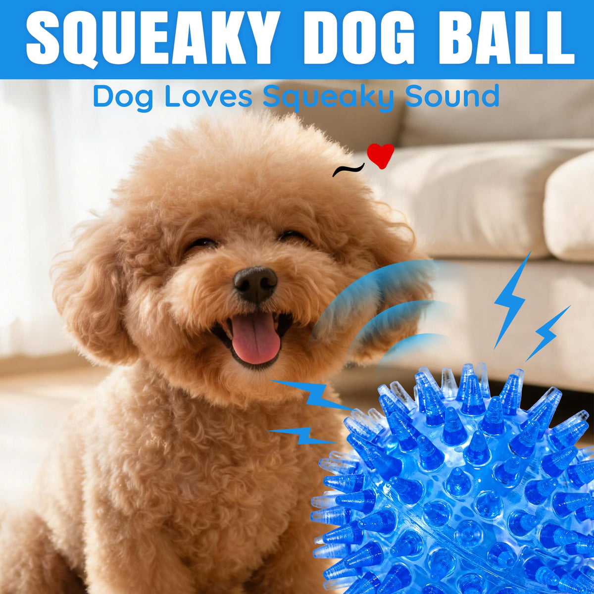 12-Pack Squeaky Spiky TPR Dog Balls