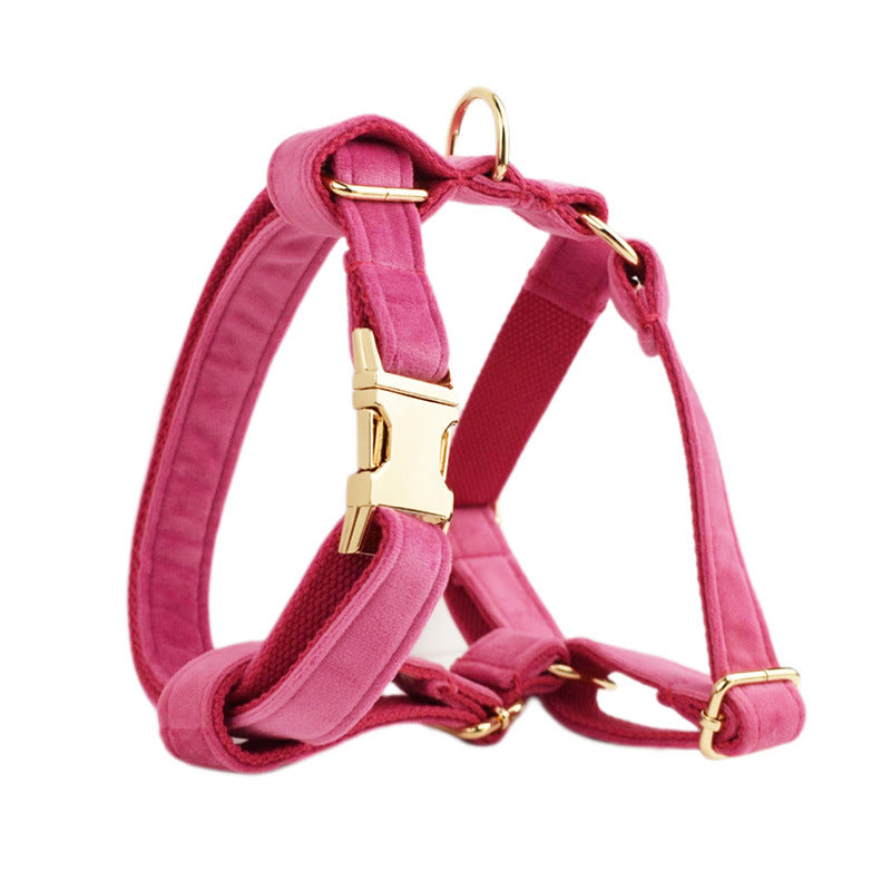 Fabric Velvet Pet Collar Walk Set