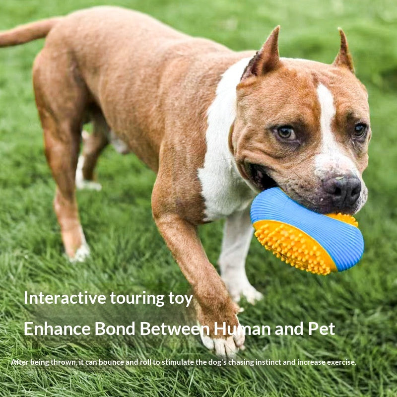 Cross-Border Large Dog Toys Pet Toy Ball Teething Chewing Elastic Rugby Bite-Resistant Pet Supplies
