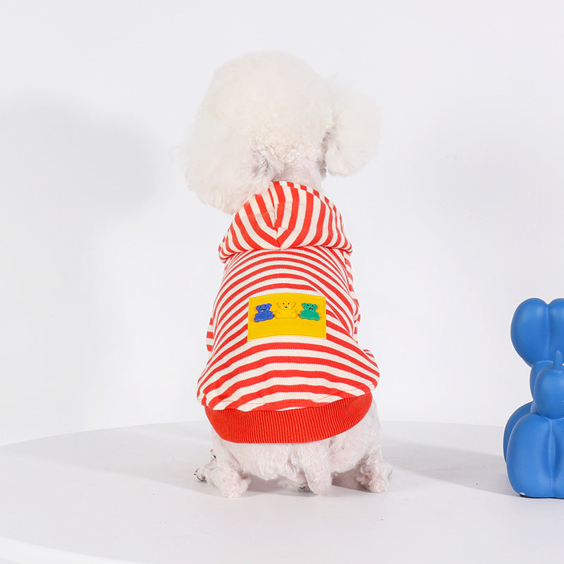 Thin Orange Hooded Pet Sweater