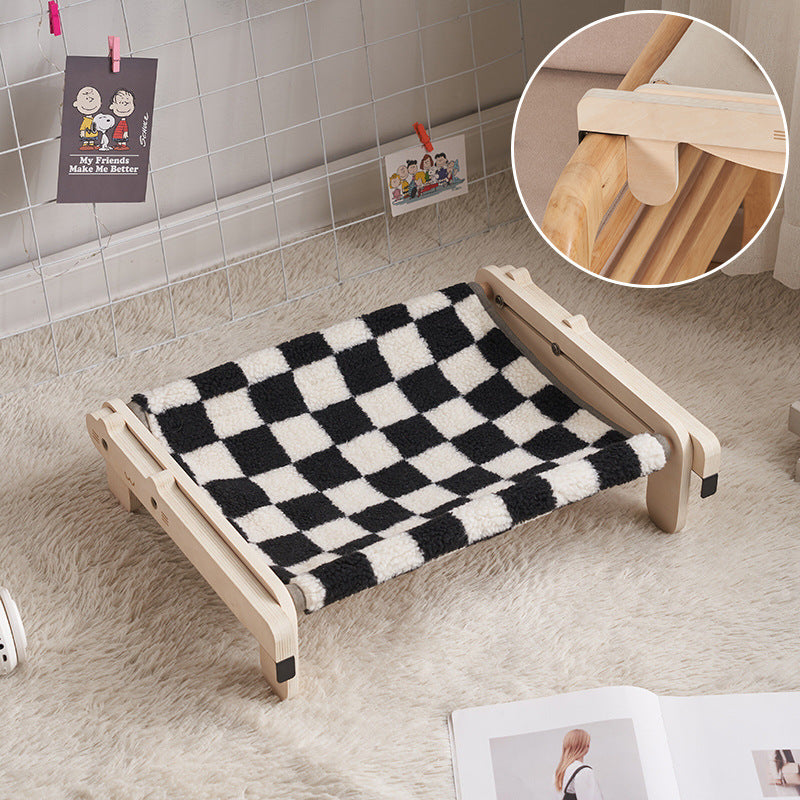 Solid Wood Pet Bed Dog Bed Four Seasons Universal Floor Wooden Removable And Washable