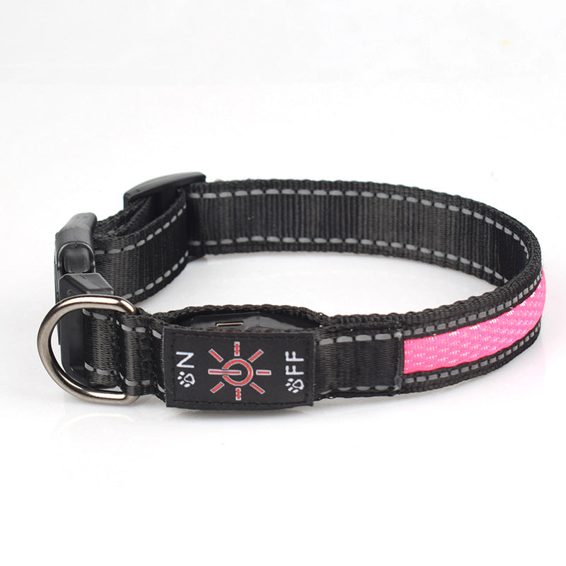 LED Luminous Nylon Mesh Dog Collar