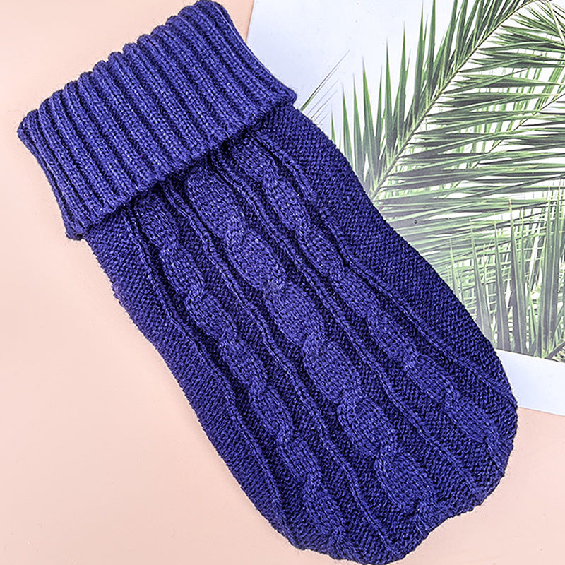 Thickened Cable-Knit Solid-Color Dog Sweater