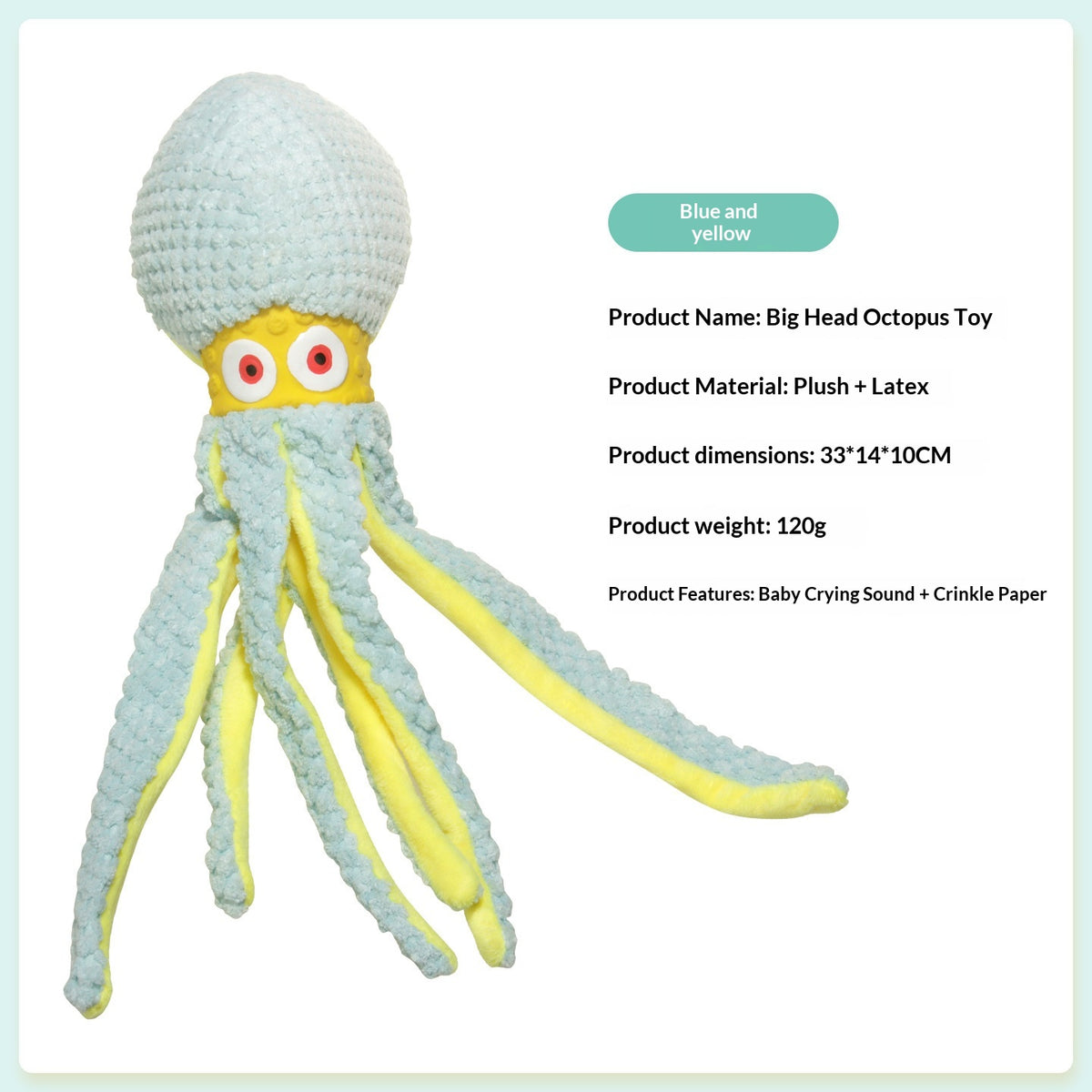 Latex Octopus Pet Plush Toy