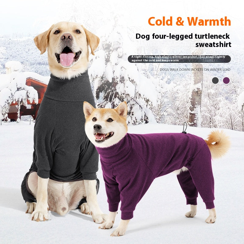 High-Collar Warm Polar Fleece Dog Coat