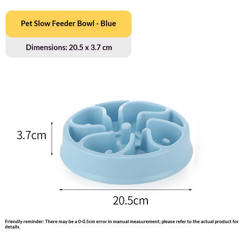 Plastic Anti-Choking Slow-Feeding Pet Bowl