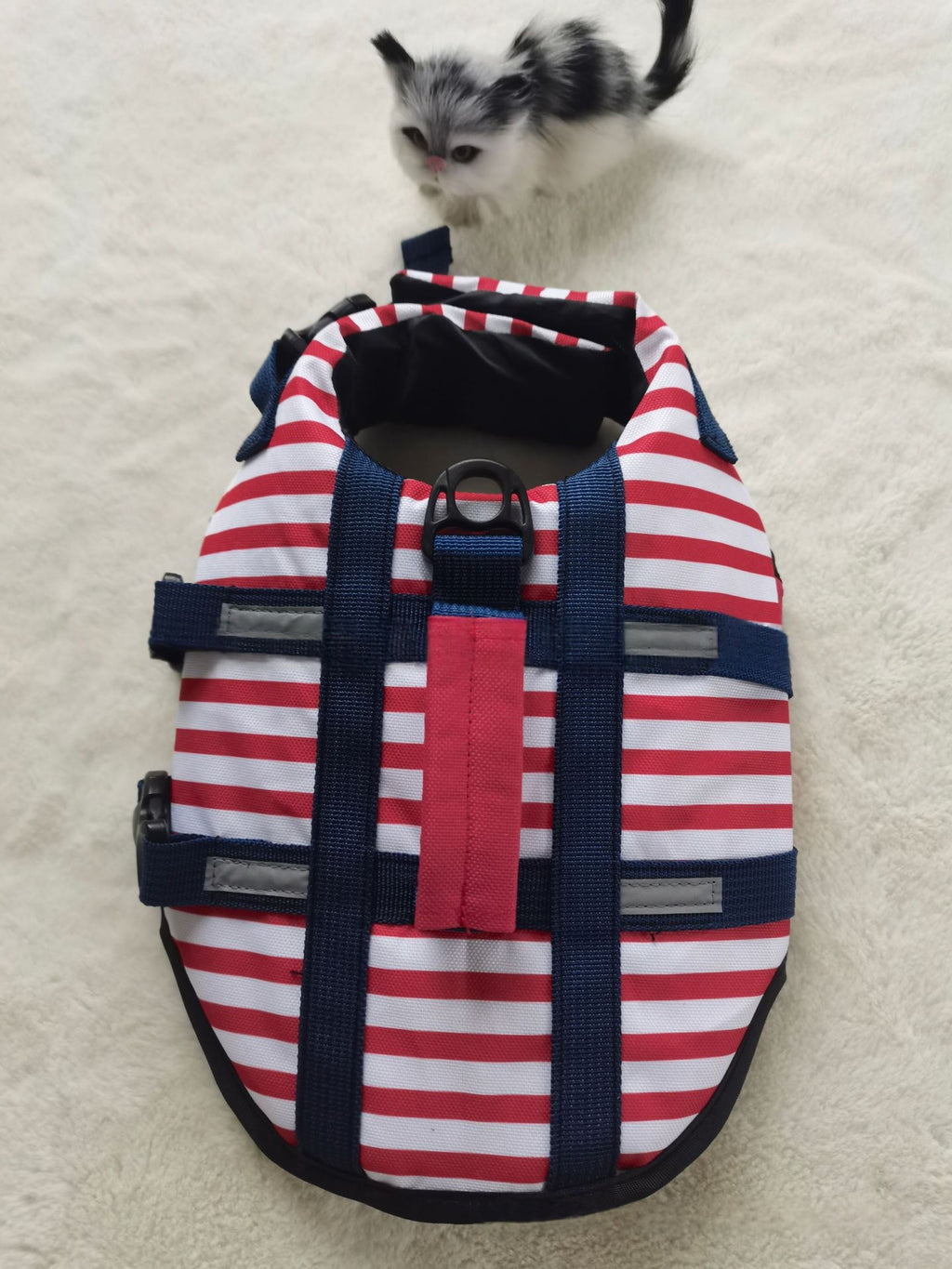 Casual Digital-Print Striped Pet Life Jacket