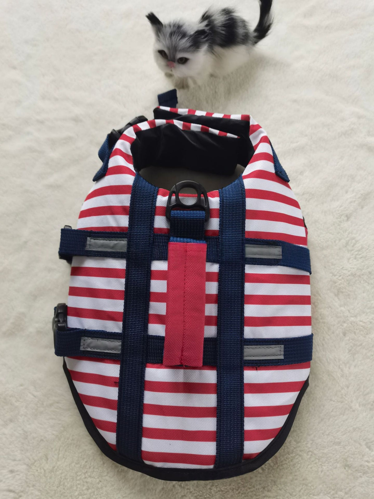 Casual Digital-Print Striped Pet Life Jacket