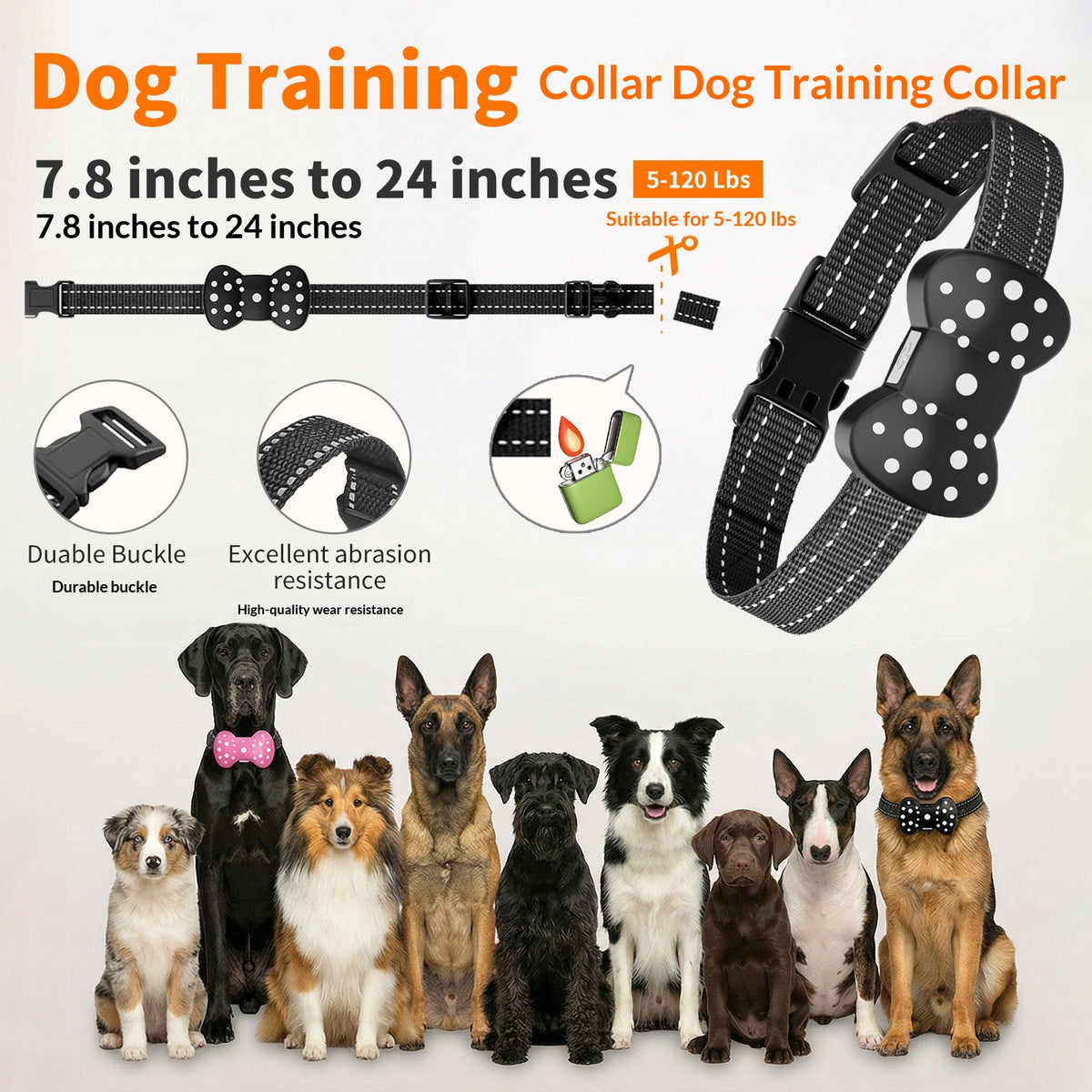 Electric-Shock Remote Dog Training Device Rechargeable Waterproof Long Range Ultrasonic Bark Control Collar