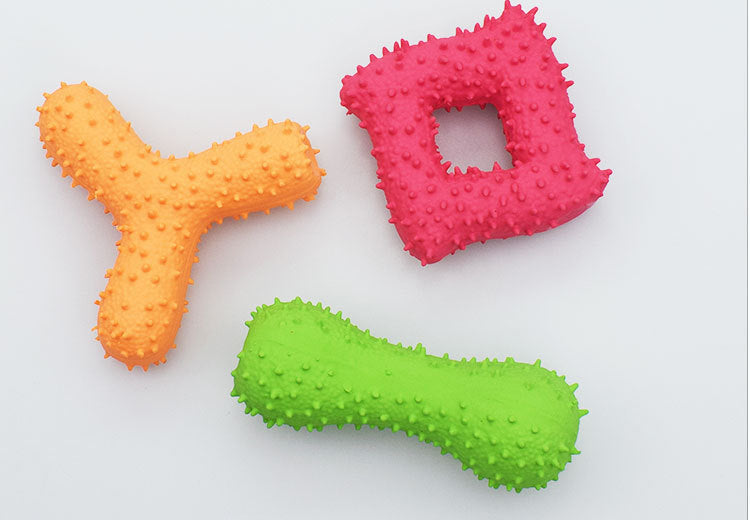 Pet Latex Toys Barbed Bone Sound Toy Tooth Cleaning