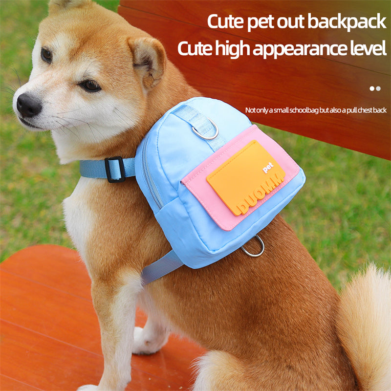 Pet Snack Storage Bag Large-Capacity Multifunction Dogs Backpack Adjustable Harness Backpack Suitable Pet Travel Hiking Walking
