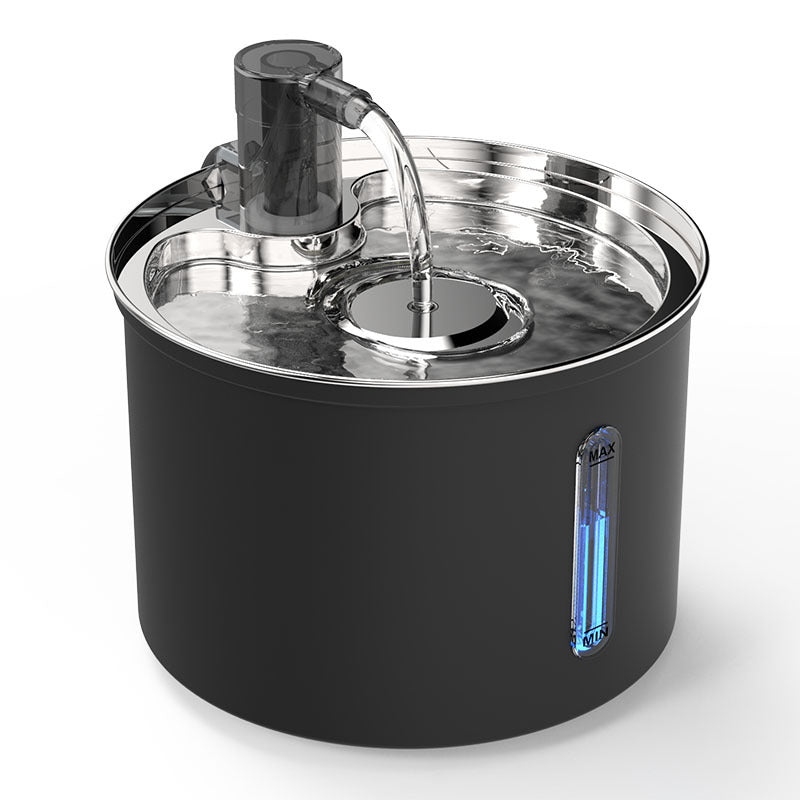 Pet Stainless Steel Plastic Spray Mute With See-Through Water Dispenser