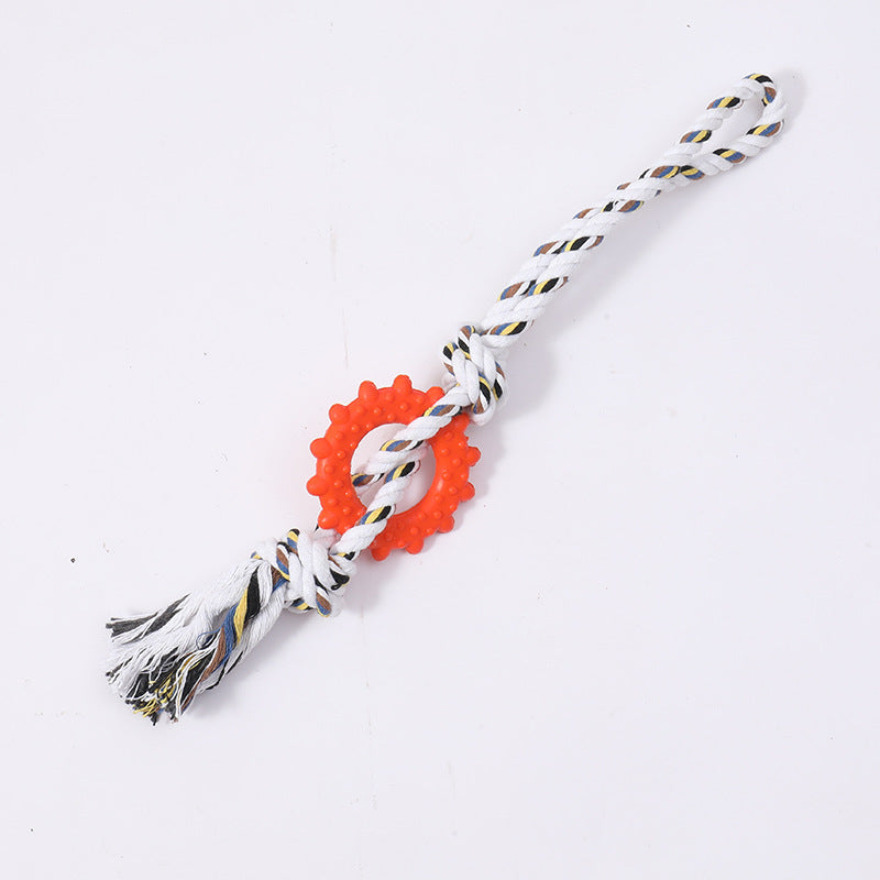 Pet R Toy Cotton Dog Teething Durable Chewable Knot Rope