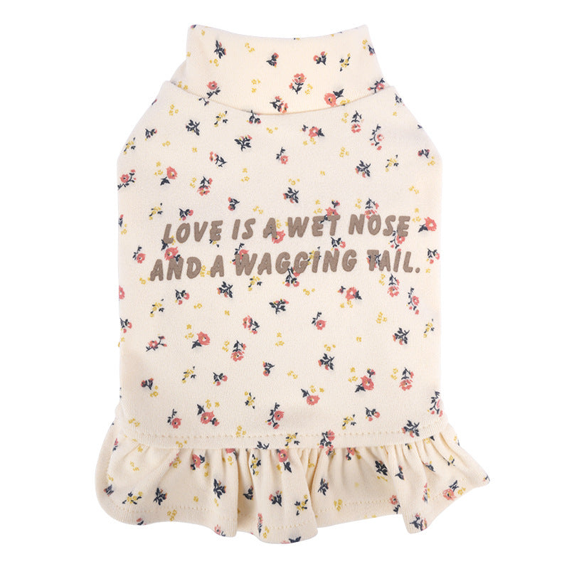 Pet Undershirt Teddy Bichon Thick Small Dog Outer Wear Floral Inner Wear Skirt