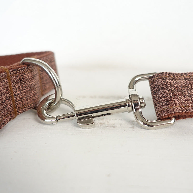 Pet Bow Dog Collar Leash Set Thick Double-Layer Tear-Resistant Dog Collar