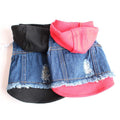 Denim Knitted Dog Hooded Vest