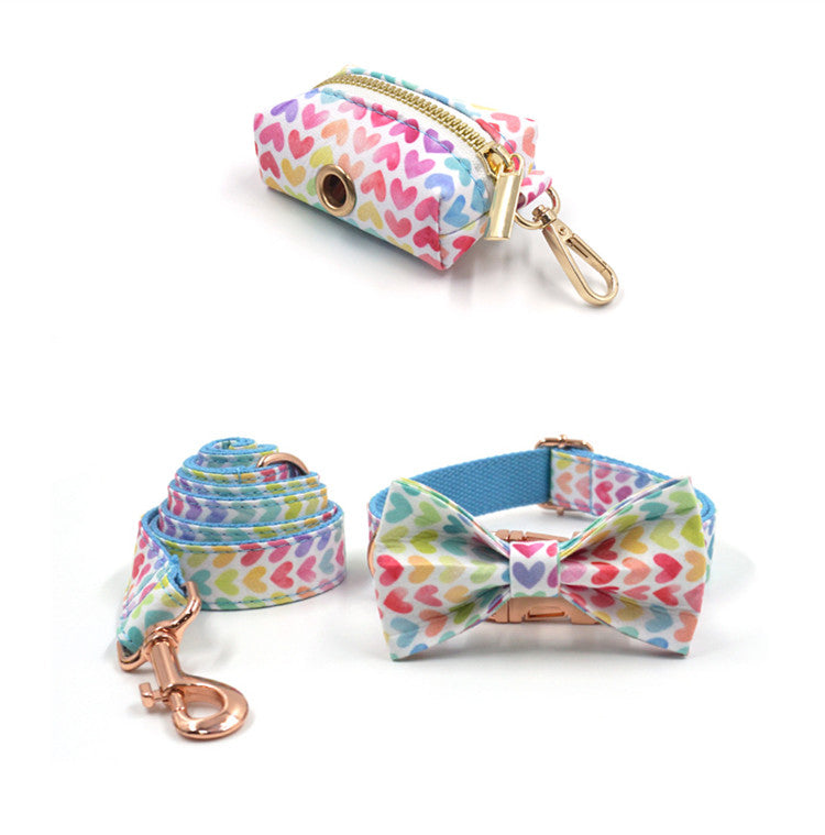 Pet Collar Leash Bow Bag Set