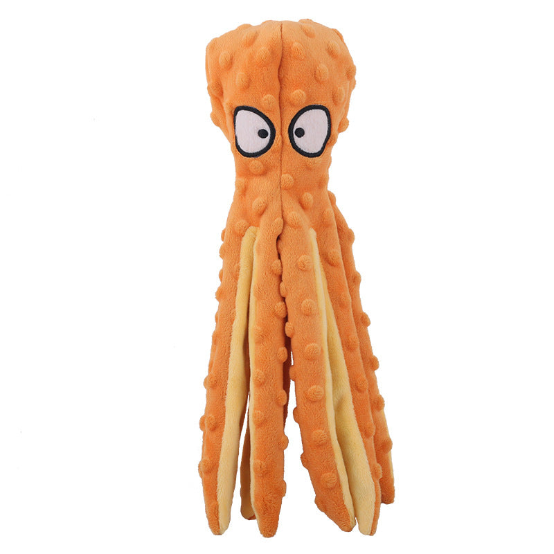 Dog Squeaky Toys Octopus No Stuffing Crinkle Plush Toys For Puppy Teething Durable Interactive Chew Toys For Small Medium And Large Dogs Tra