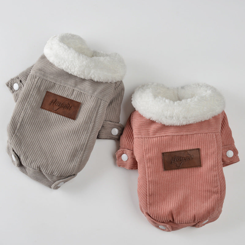Korean Lambswool Fleece-Lined Padded Dog Coat