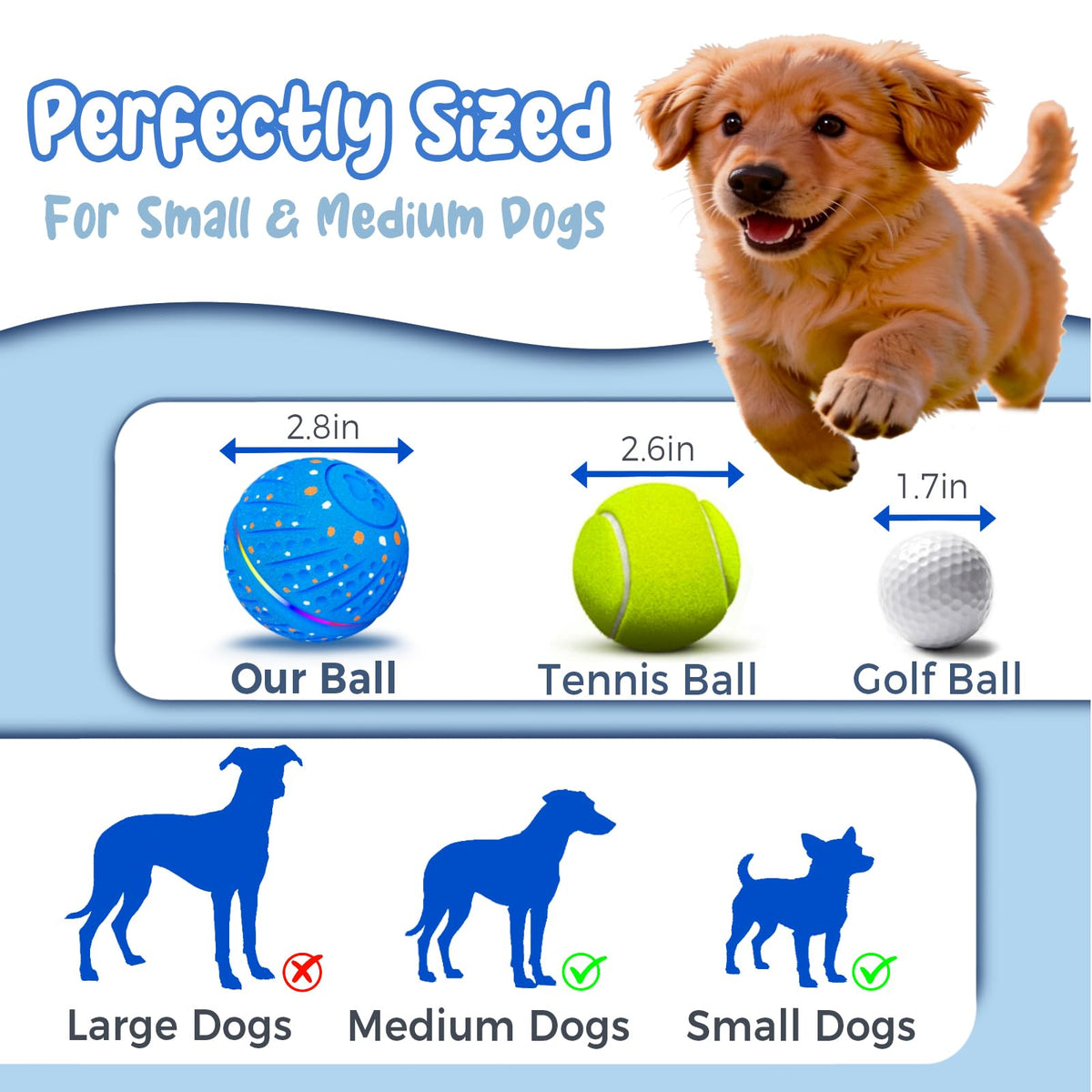 Interactive Rolling Bouncing Dog Ball With LED Lights