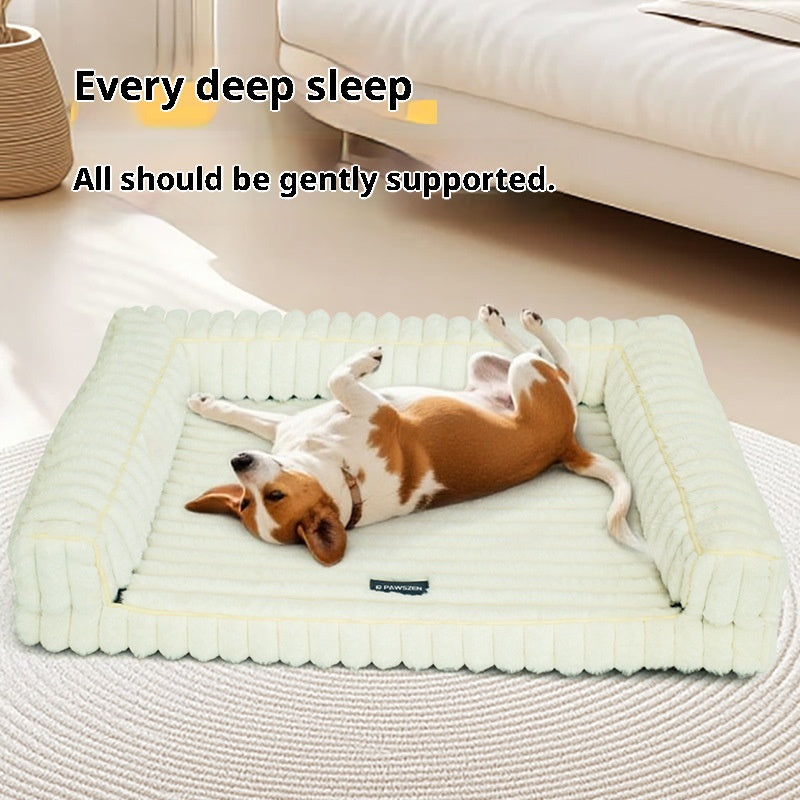 Kennel Stripe Dehaired Angora Removable Pet Bed