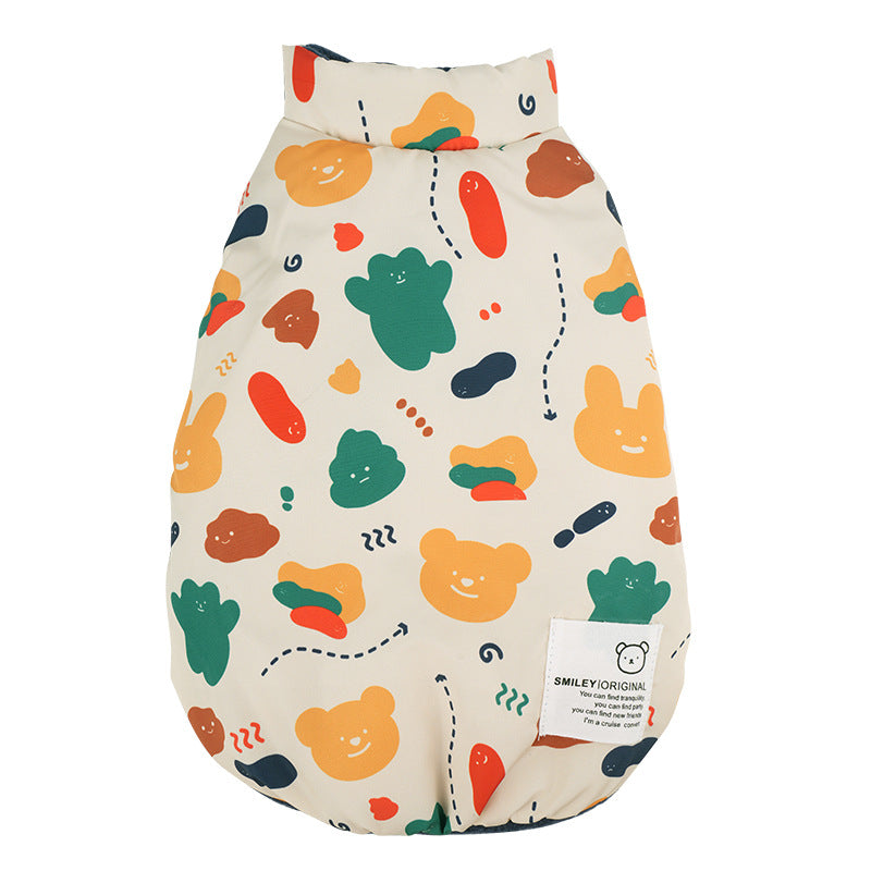 Double-Sided Cartoon Pet Vest for Autumn and Winter