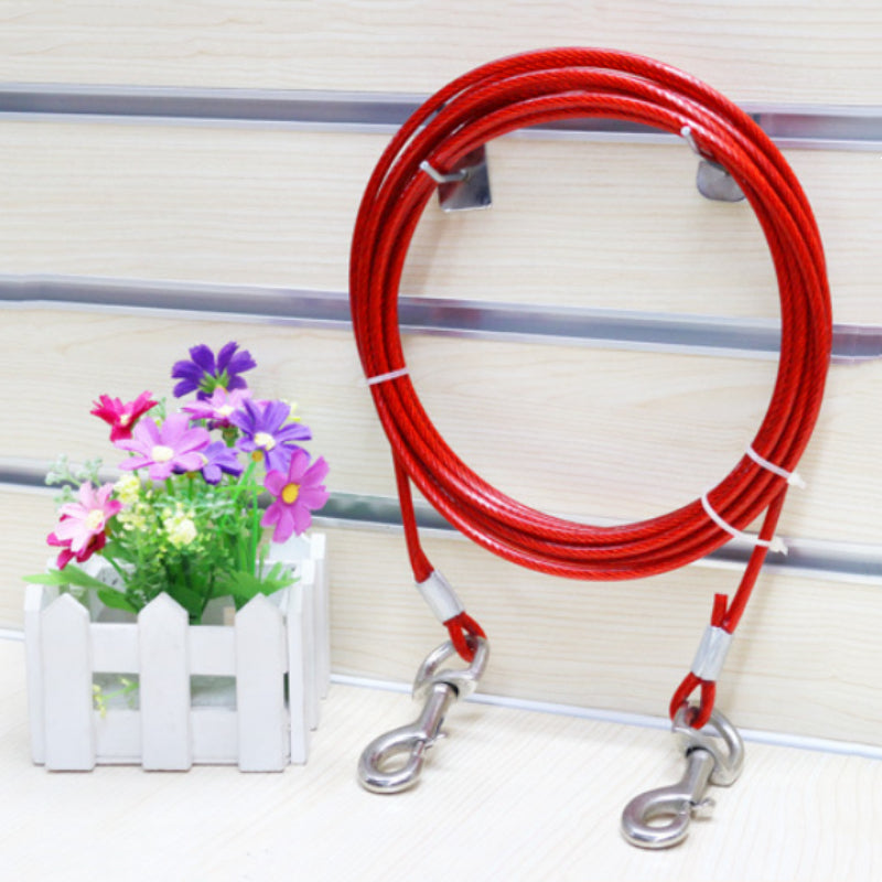 Hand Holding Rope Iron Chain Double-Headed One For Two Dog Leash