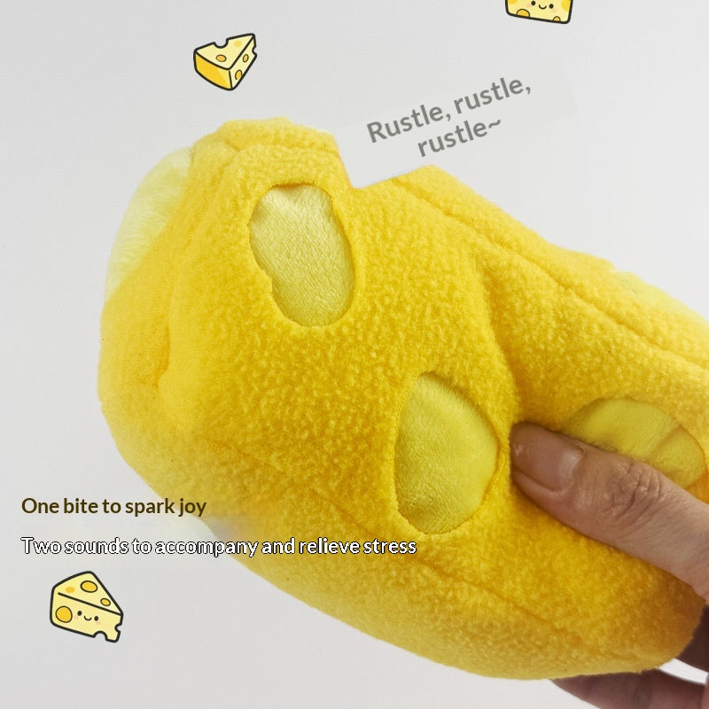 Cheese-Flavored Treat-Hiding Mouse Tpr Ball Interactive Chew Toy With Crinkle Sound