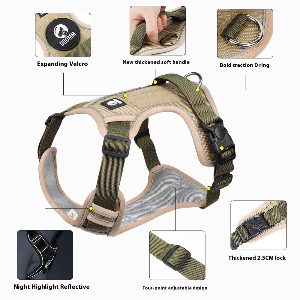 Dog Hand Holding Rope Explosion-Proof Handle Chest Back Large Dog