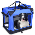 3-Door Folding Soft Dog Crate With Carrying Bag And Fleece Bed , Indoor & Outdoor Pet Home