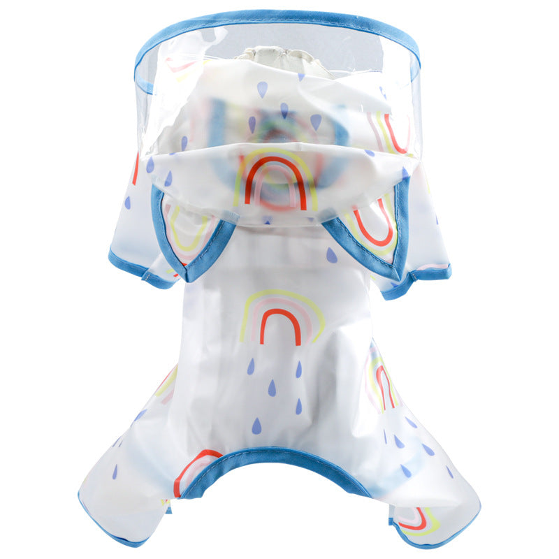 Transparent Waterproof Rainbow Pet Poncho