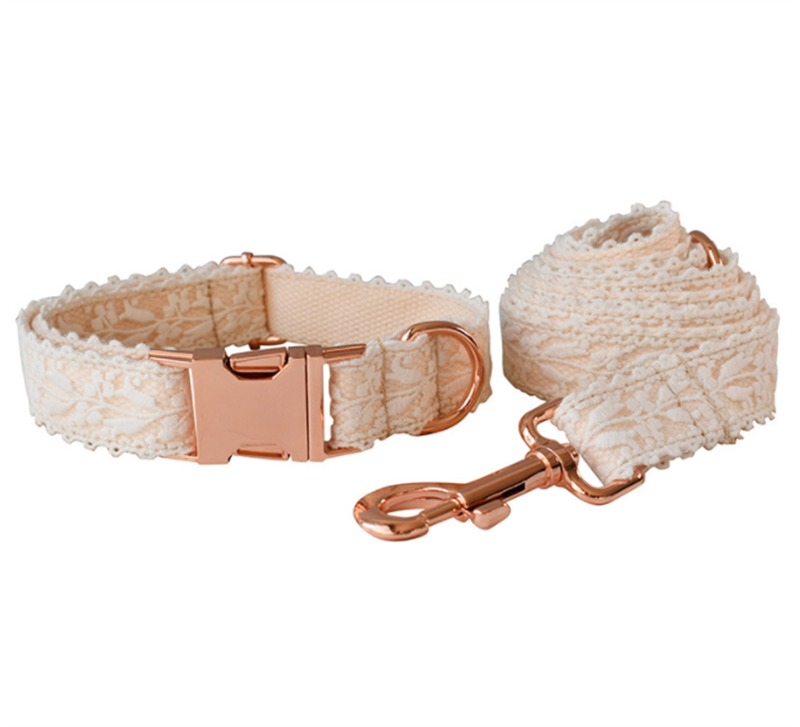 Leaf Lace Bow Dog Collar