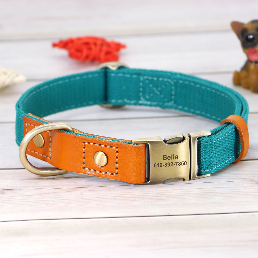 Cowhide Lettering Anti-Lost Dog Collar