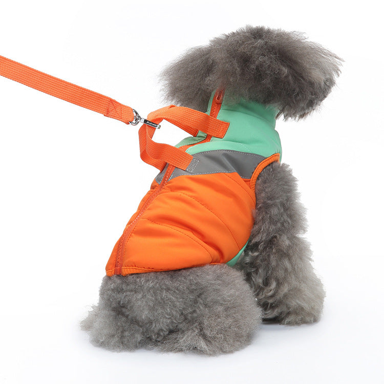 Winter Clothing Cotton Coat Dog Clothes Chest And Back Size Casual Cotton-Padded Jacket Pet'S Chest-Back