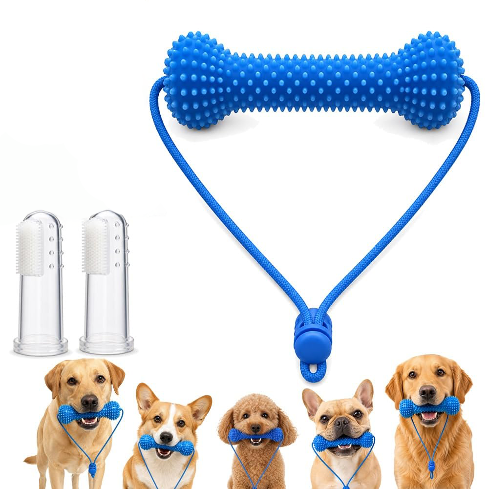 Dual-Action Dog Dental Chew And Brush Toy