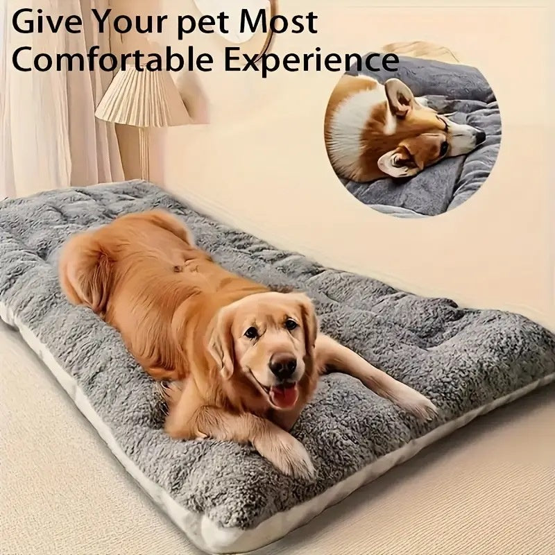 Winter Fleece-Lined Thickened Comfortable And Soft Large Dog Bed Mat For Kennels