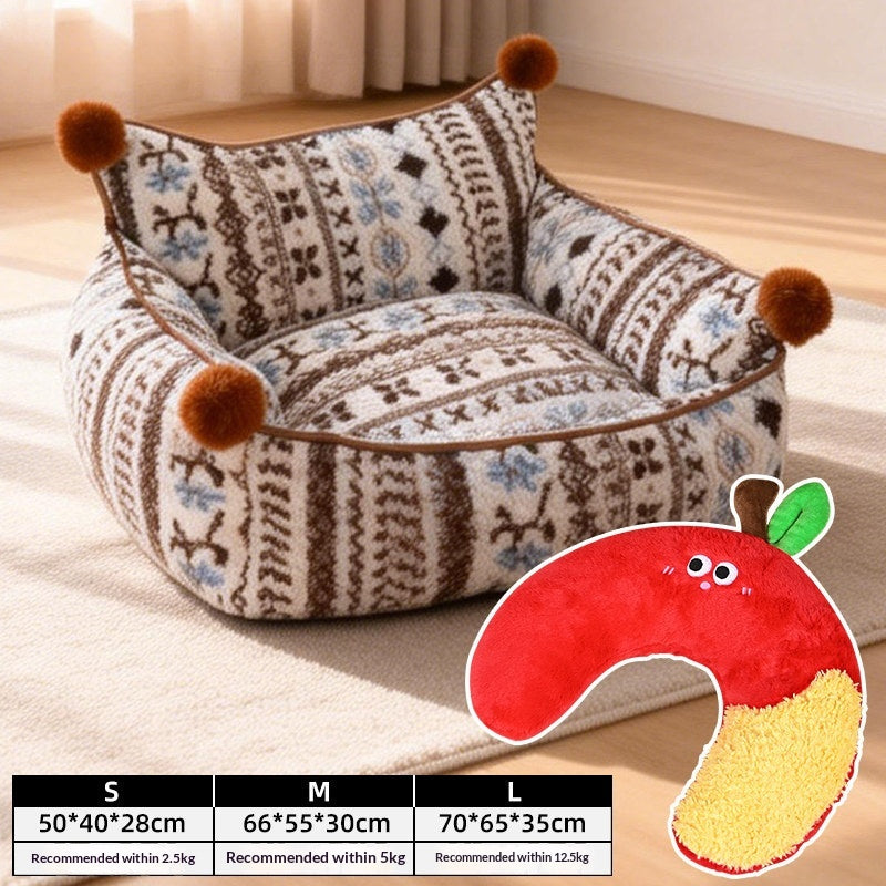 Detachable And Washable Pet Sofa Bed, Warm Winter Nest
